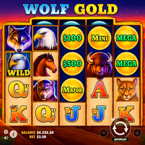 GigaSpinz - Wolf Gold Slot Game - Play Now